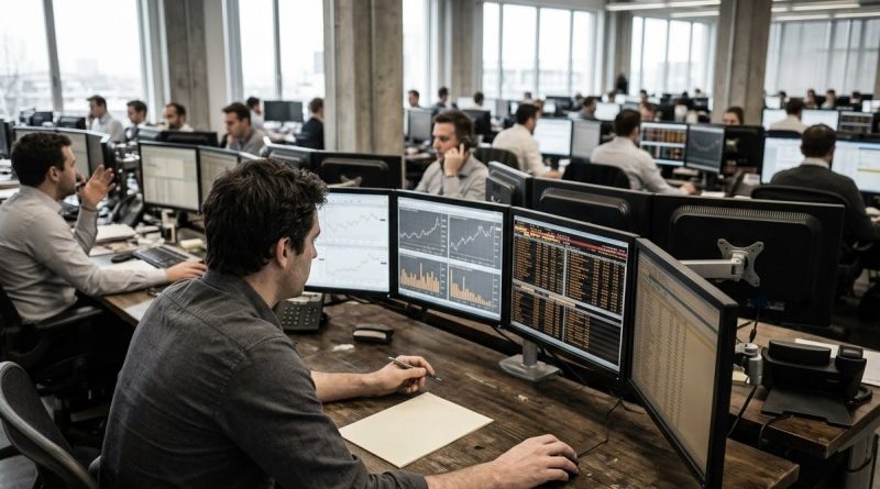 Painel eletrônico da bolsa de valores com indicadores em alta